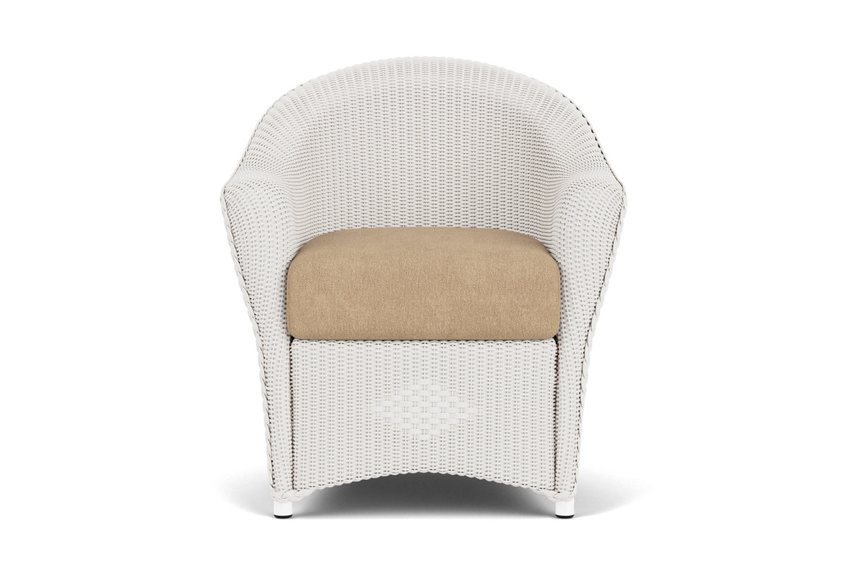 Lloyd Flanders Reflections Dining Armchair in White with Hayden Sand fabric