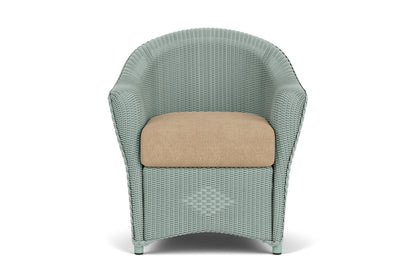 Lloyd Flanders Reflections Dining Armchair in Sea Glass with Hayden Sand fabric