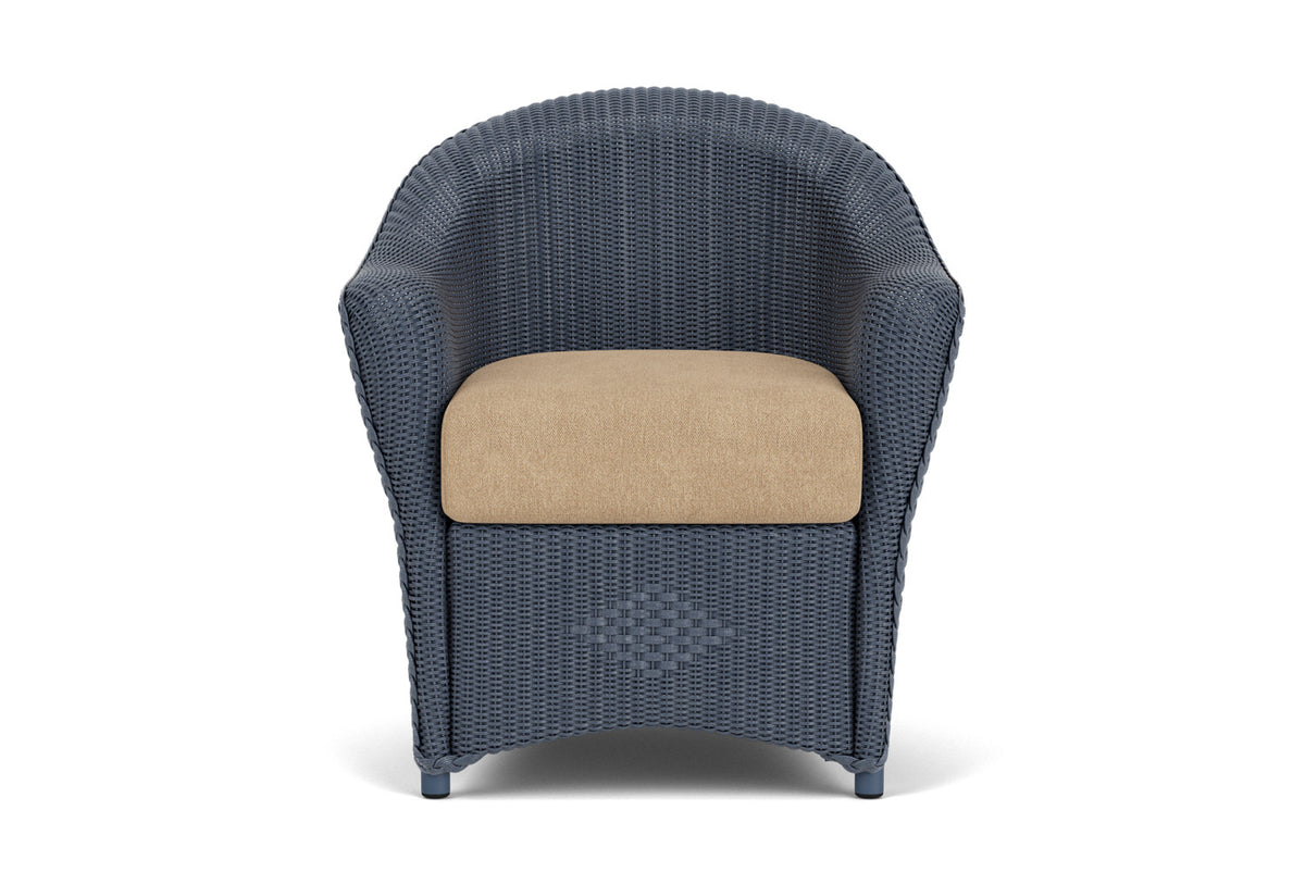 Lloyd Flanders Reflections Dining Armchair in Denim Blue with Hayden Sand fabric