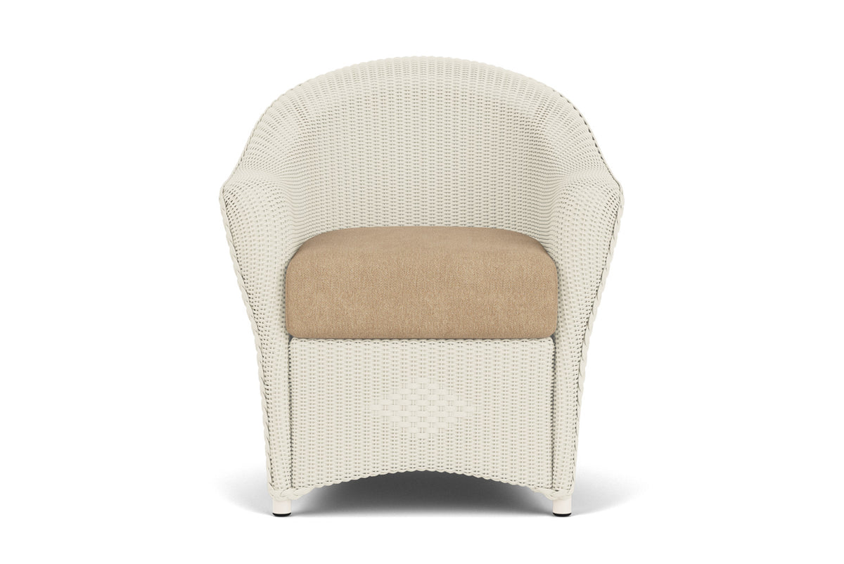 Lloyd Flanders Reflections Dining Armchair in Ivory with Hayden Sand fabric