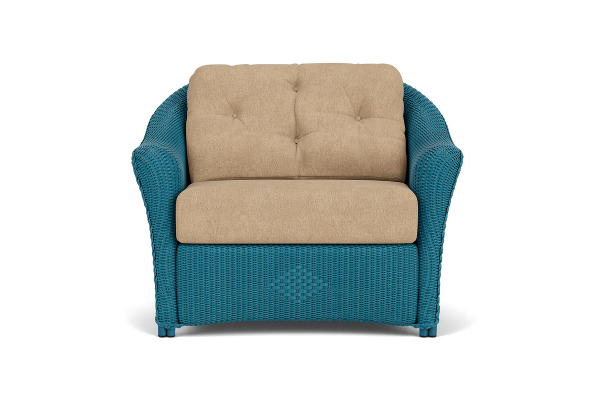 Lloyd Flanders Reflections Chair &amp; a Half in Peacock with Hayden Sand fabric