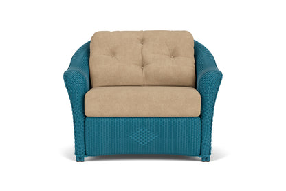 Lloyd Flanders Reflections Chair &amp; a Half in Peacock with Hayden Sand fabric