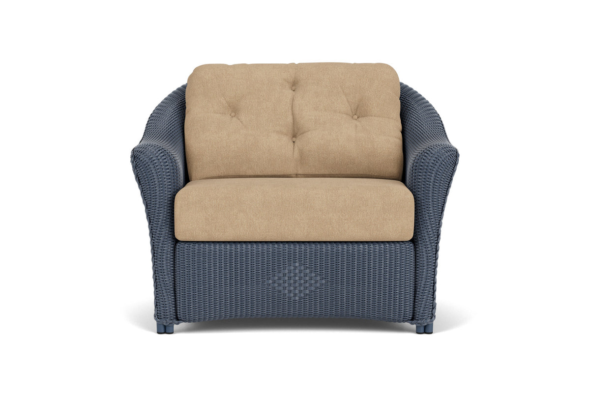 Lloyd Flanders Reflections Chair &amp; a Half in Denim Blue with Hayden Sand fabric