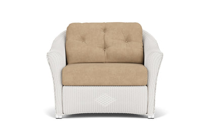 Lloyd Flanders Reflections Chair &amp; a Half in White with Hayden Sand fabric