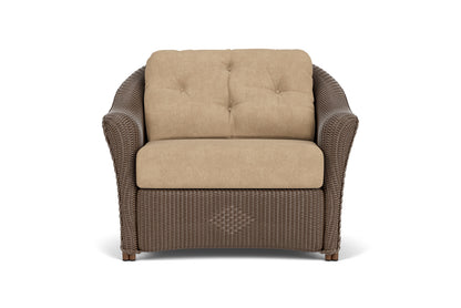 Lloyd Flanders Reflections Chair &amp; a Half in Bark with Hayden Sand fabric