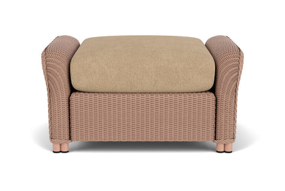 Lloyd Flanders Reflections Ottoman in Rosewood with Hayden Sand fabric