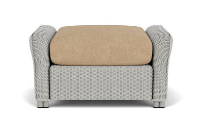 Lloyd Flanders Reflections Ottoman in Platinum with Hayden Sand fabric