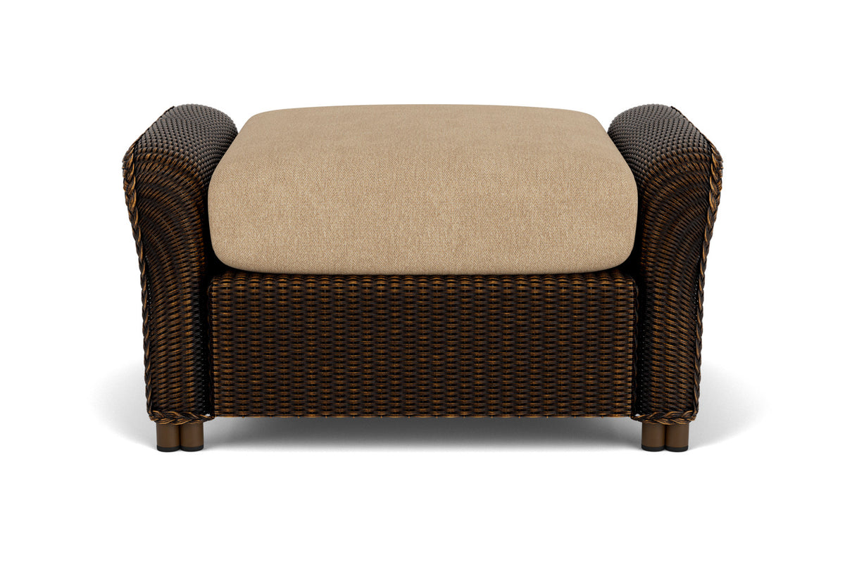 Lloyd Flanders Reflections Ottoman in Mink with Hayden Sand fabric