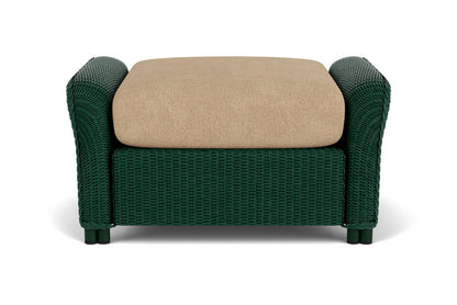 Lloyd Flanders Reflections Ottoman in Woodland with Hayden Sand fabric