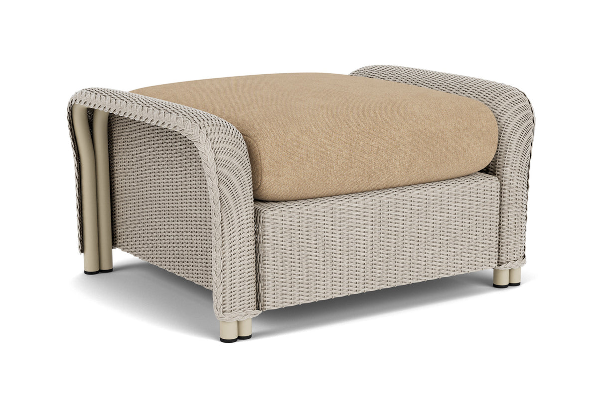 Lloyd Flanders Reflections Ottoman in Linen with Hayden Sand fabric, view 2