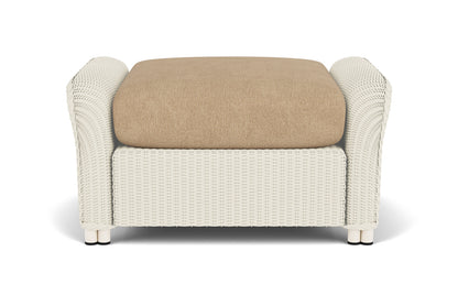 Lloyd Flanders Reflections Ottoman in Ivory with Hayden Sand fabric