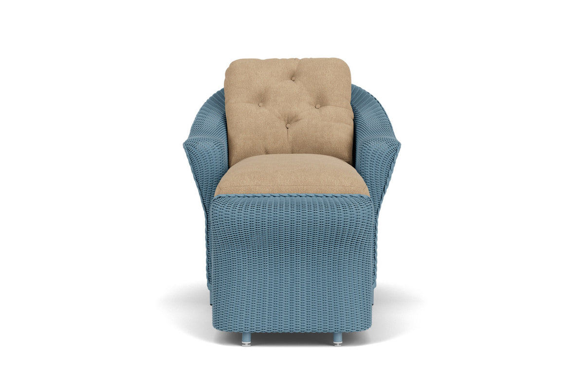 Lloyd Flanders Reflections Day Chaise in Stillwater with Hayden Sand fabric