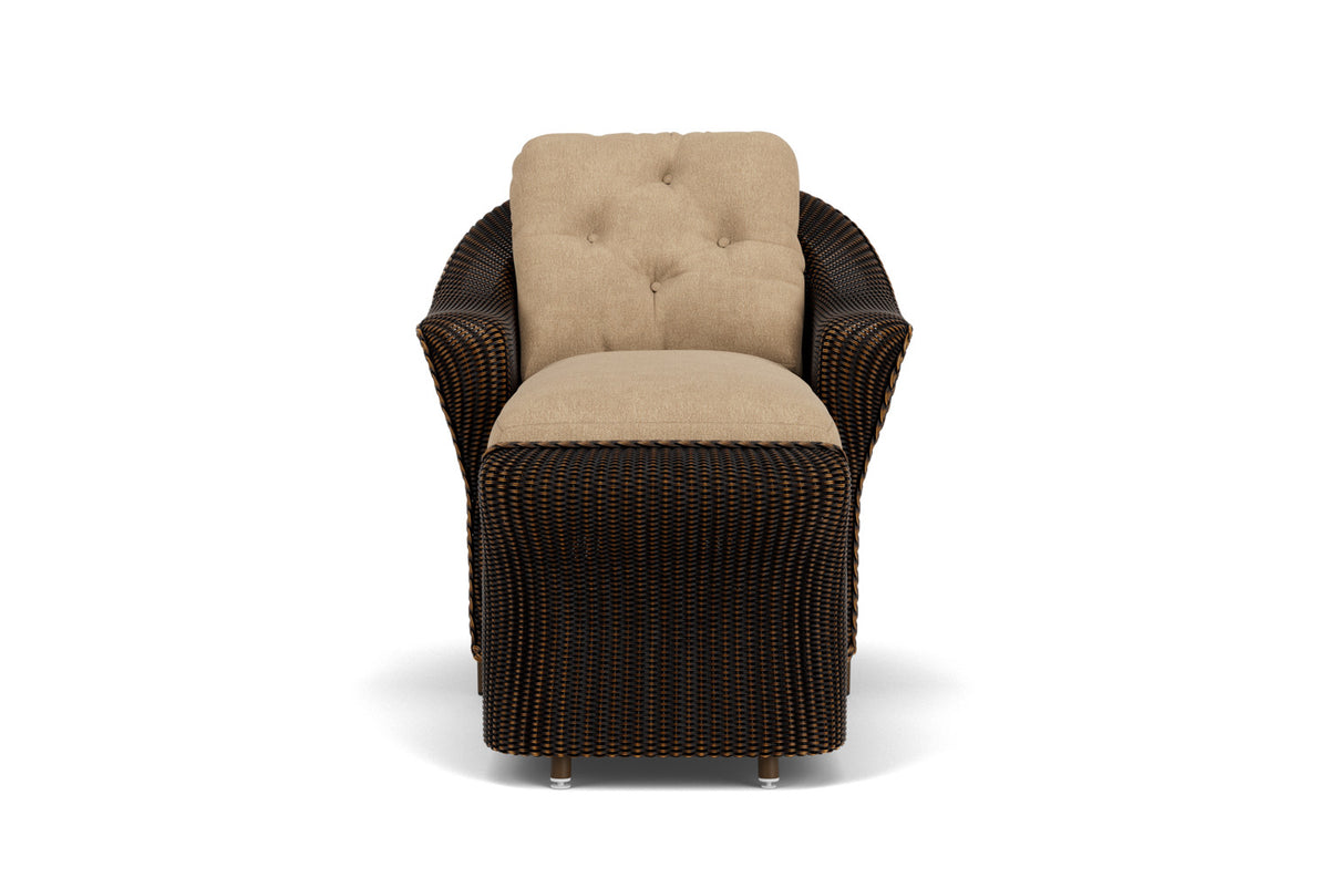 Lloyd Flanders Reflections Day Chaise in Mink with Hayden Sand fabric