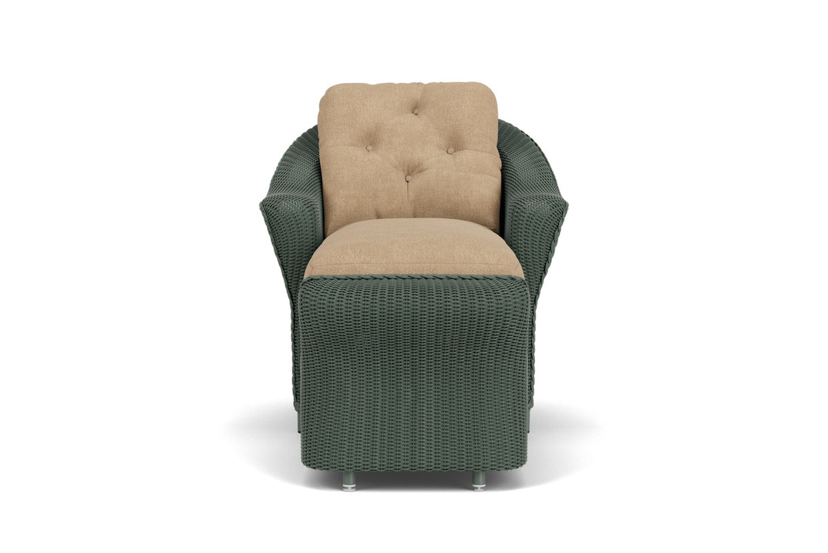 Lloyd Flanders Reflections Day Chaise in Spruce with Hayden Sand fabric