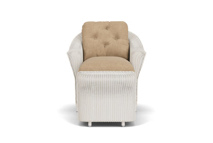 Lloyd Flanders Reflections Day Chaise in Antique White with Hayden Sand fabric