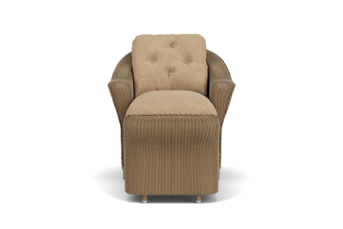 Lloyd Flanders Reflections Day Chaise in Fawn with Hayden Sand fabric
