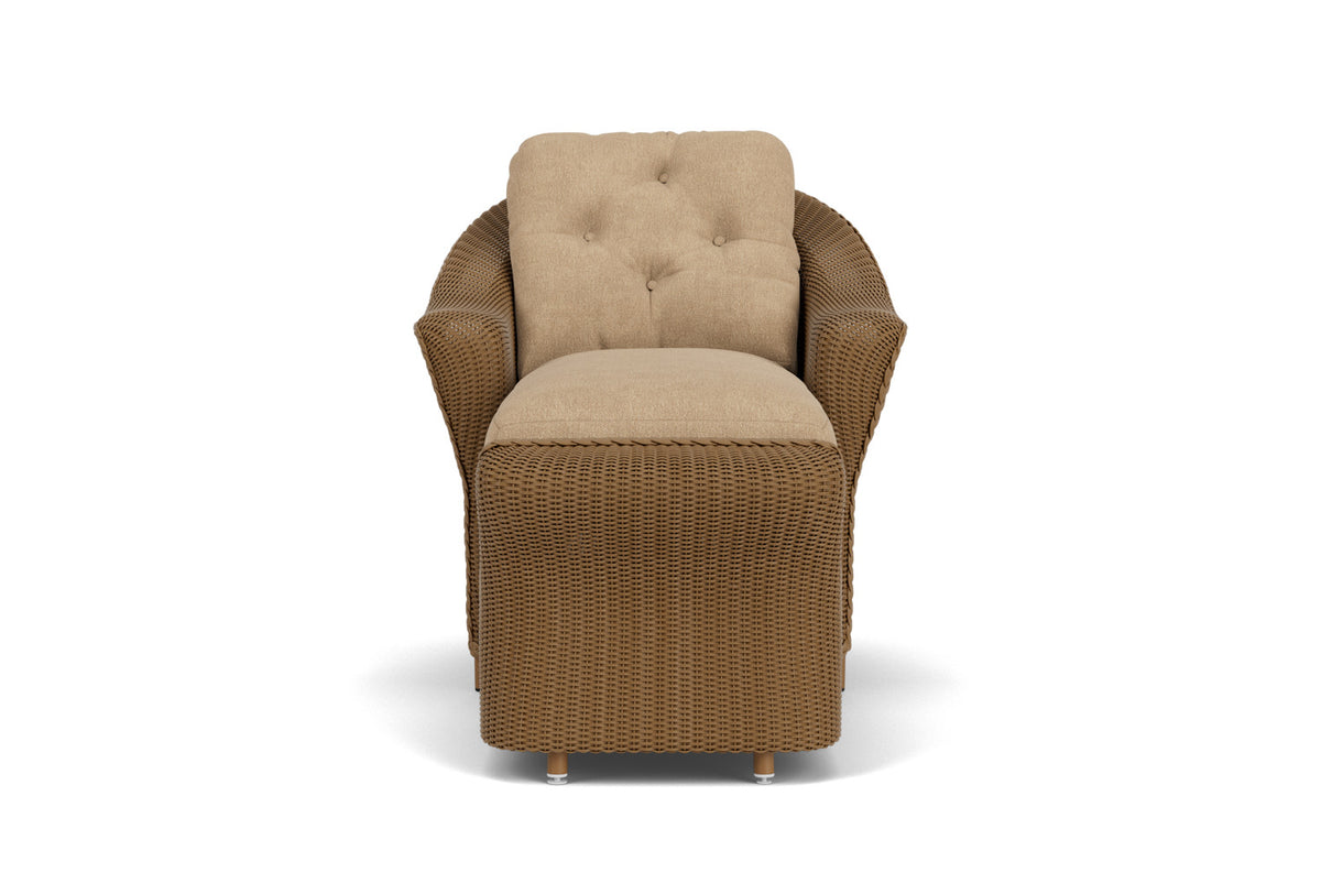 Lloyd Flanders Reflections Day Chaise in Hickory with Hayden Sand fabric
