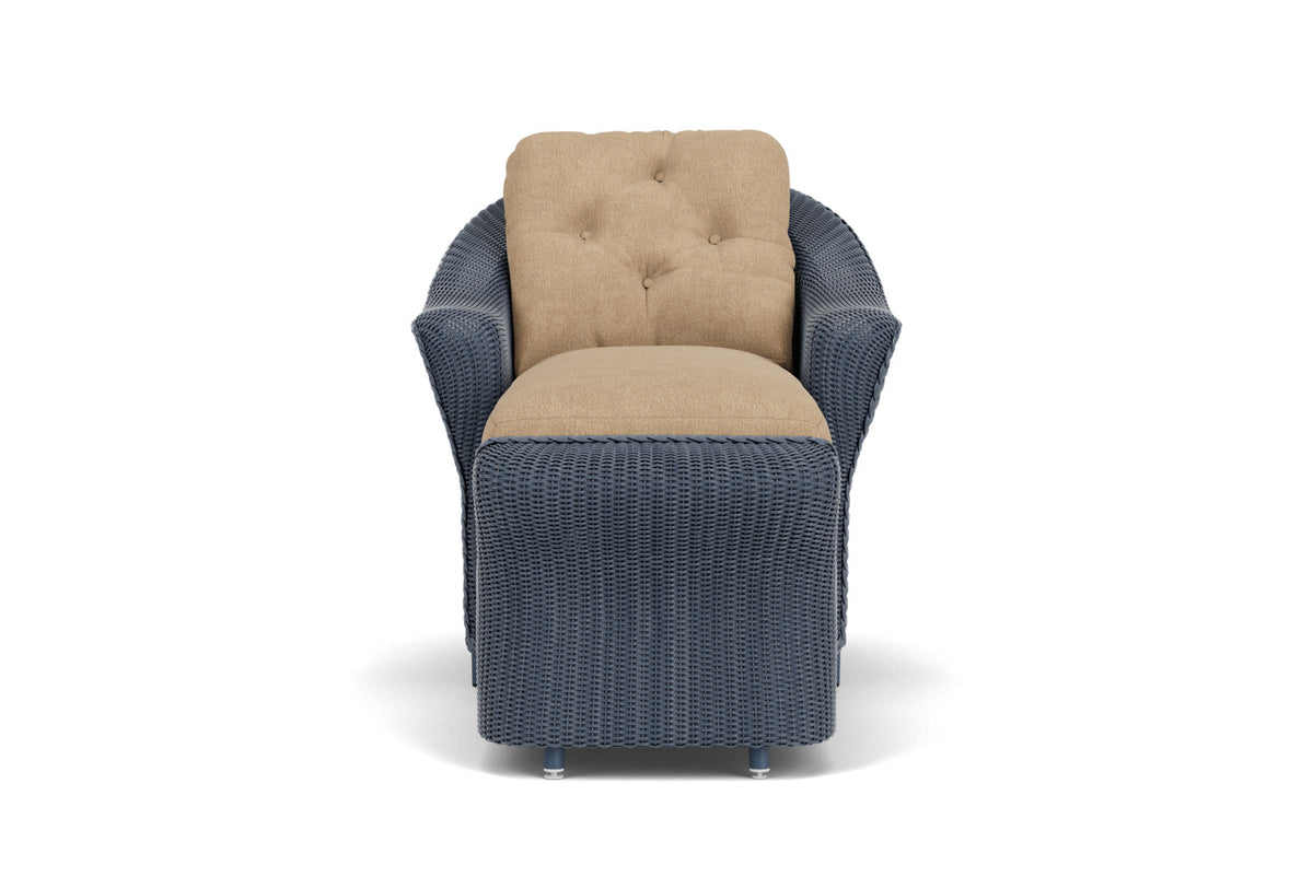 Lloyd Flanders Reflections Day Chaise in Denim Blue with Hayden Sand fabric