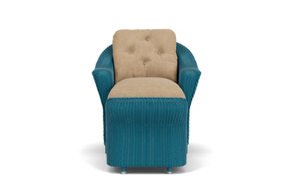 Lloyd Flanders Reflections Day Chaise in Peacock with Hayden Sand fabric