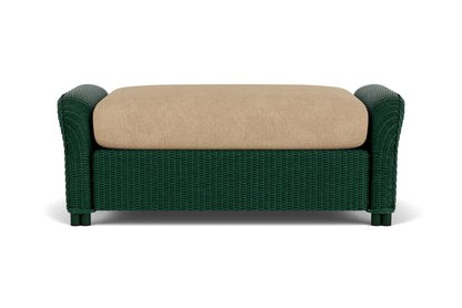 Lloyd Flanders Reflections Large Ottoman in Woodland with Hayden Sand fabric