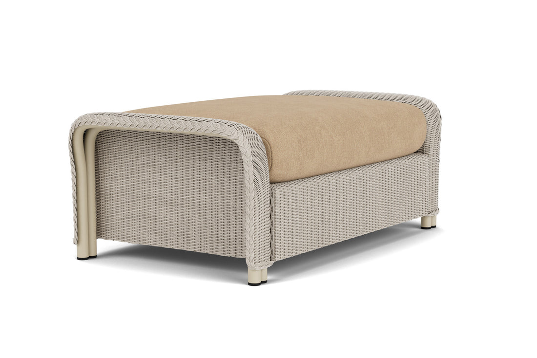 Lloyd Flanders Reflections Large Ottoman in Linen with Hayden Sand fabric, view 3