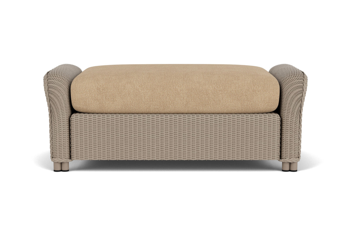 Lloyd Flanders Reflections Large Ottoman in French Beige with Hayden Sand fabric