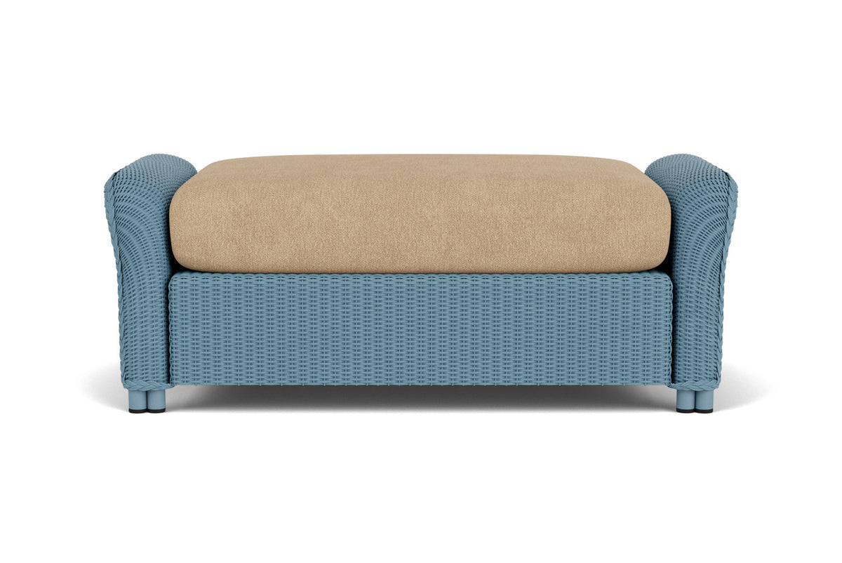 Lloyd Flanders Reflections Large Ottoman in Stillwater with Hayden Sand fabric