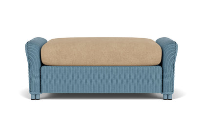Lloyd Flanders Reflections Large Ottoman in Stillwater with Hayden Sand fabric