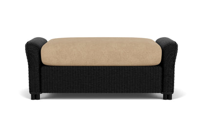 Lloyd Flanders Reflections Large Ottoman in Ebony with Hayden Sand fabric