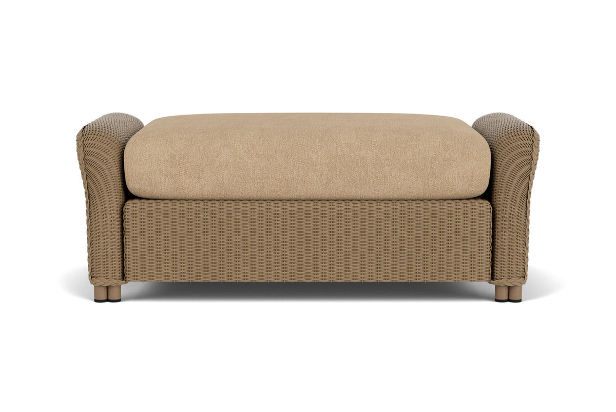 Lloyd Flanders Reflections Large Ottoman in Fawn with Hayden Sand fabric