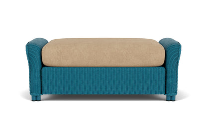 Lloyd Flanders Reflections Large Ottoman in Peacock with Hayden Sand fabric