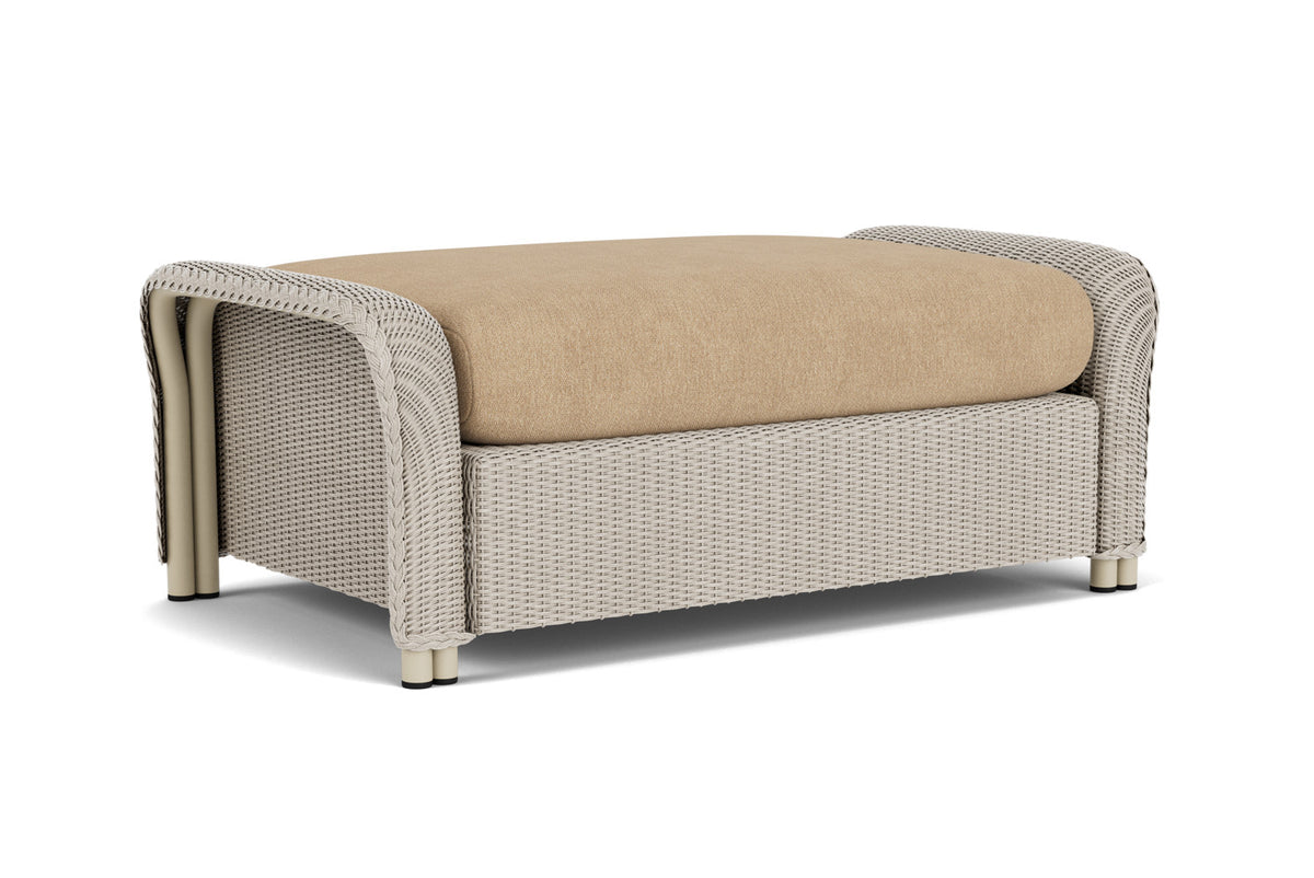 Lloyd Flanders Reflections Large Ottoman in Linen with Hayden Sand fabric, view 2