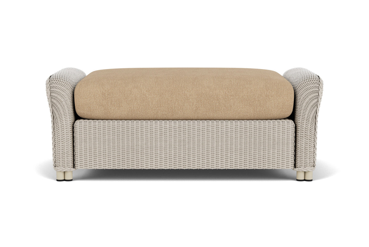 Lloyd Flanders Reflections Large Ottoman in Linen with Hayden Sand fabric