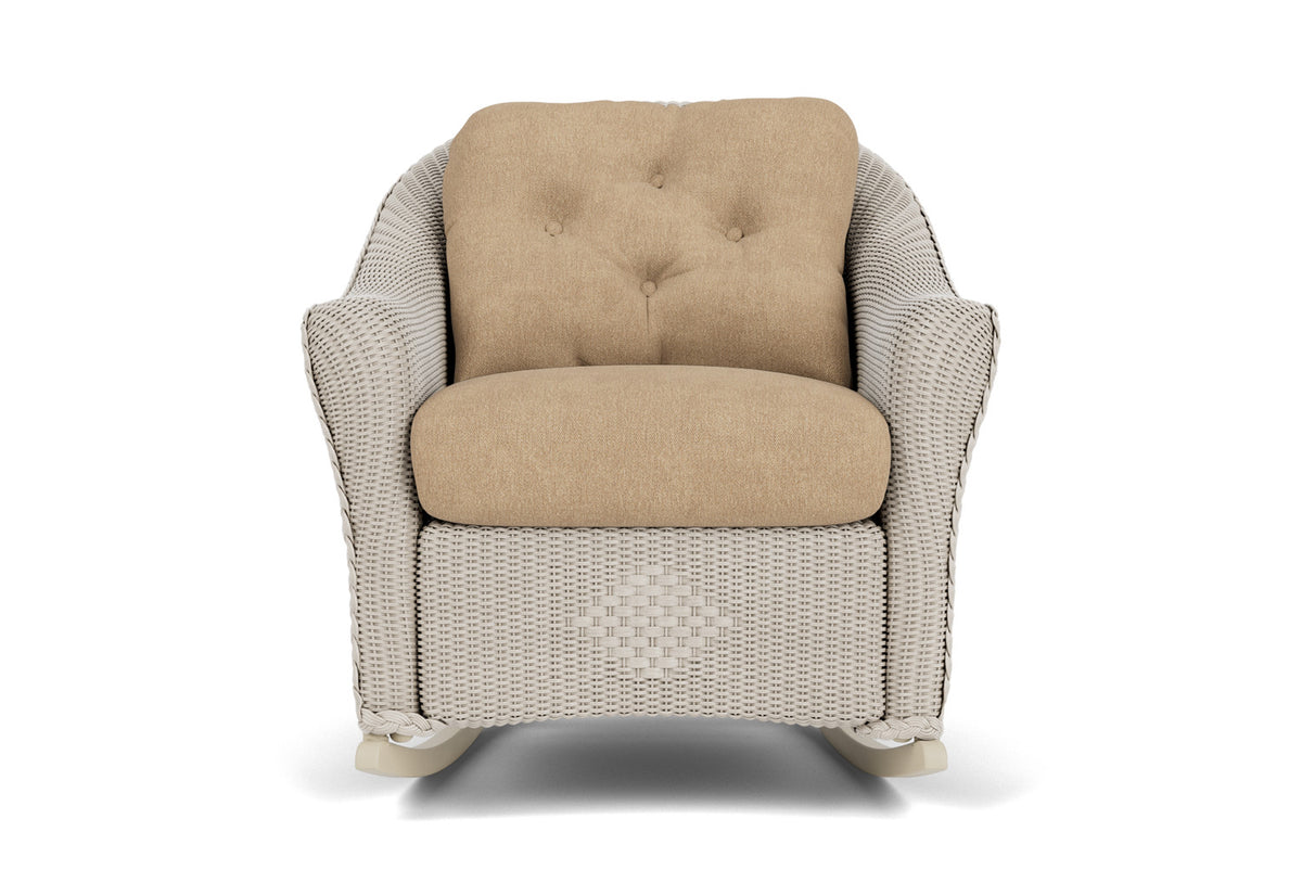 Lloyd Flanders Reflections Lounge Rocker in Linen with Hayden Sand fabric