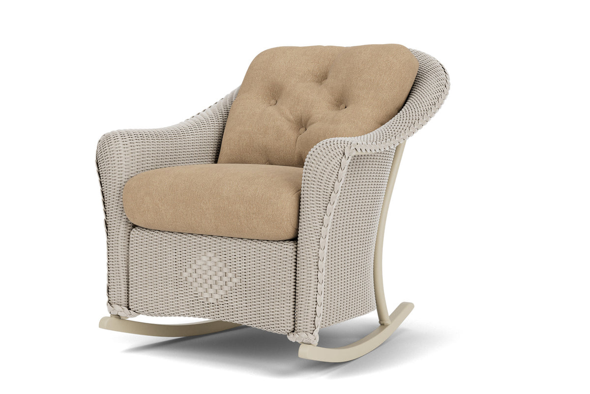 Lloyd Flanders Reflections Lounge Rocker in Linen with Hayden Sand fabric, view 10