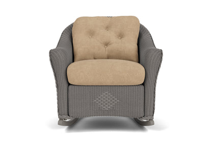 Lloyd Flanders Reflections Lounge Rocker in Pewter with Hayden Sand fabric
