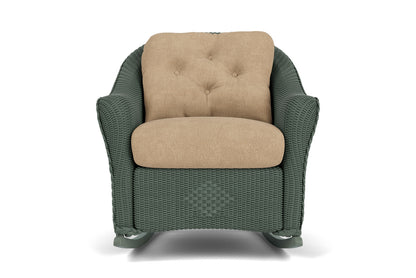 Lloyd Flanders Reflections Lounge Rocker in Spruce with Hayden Sand fabric