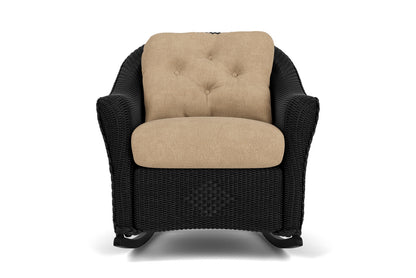 Lloyd Flanders Reflections Lounge Rocker in Ebony with Hayden Sand fabric