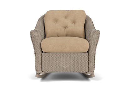 Lloyd Flanders Reflections Lounge Rocker in French Beige with Hayden Sand fabric