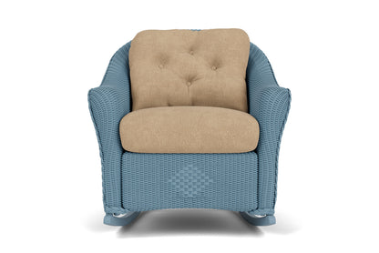 Lloyd Flanders Reflections Lounge Rocker in Stillwater with Hayden Sand fabric