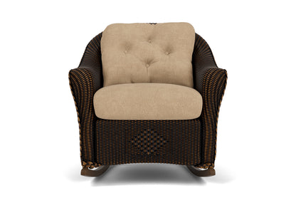 Lloyd Flanders Reflections Lounge Rocker in Mink with Hayden Sand fabric