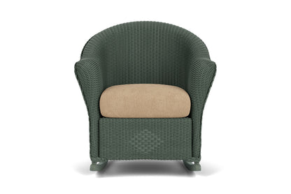 Lloyd Flanders Reflections Porch Rocker in Spruce with Hayden Sand fabric