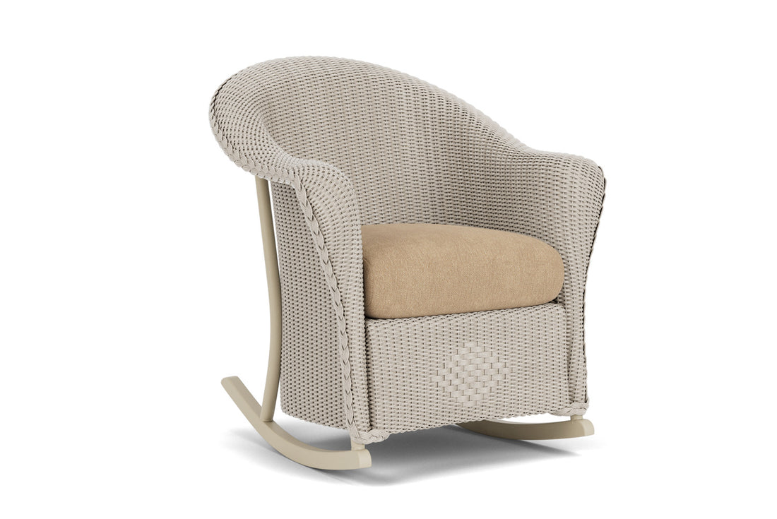 Lloyd Flanders Reflections Porch Rocker in Linen with Hayden Sand fabric, view 2