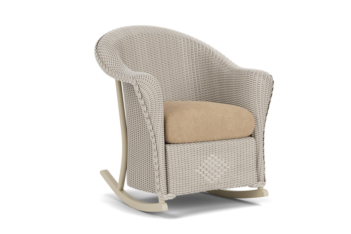 Lloyd Flanders Reflections Porch Rocker in Linen with Hayden Sand fabric, view 2