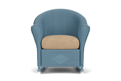 Lloyd Flanders Reflections Porch Rocker in Stillwater with Hayden Sand fabric