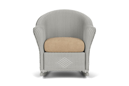 Lloyd Flanders Reflections Porch Rocker in Platinum with Hayden Sand fabric