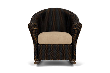 Lloyd Flanders Reflections Porch Rocker in Mink with Hayden Sand fabric