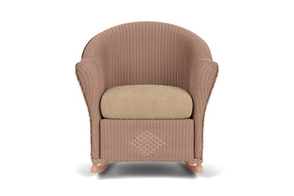 Lloyd Flanders Reflections Porch Rocker in Rosewood with Hayden Sand fabric