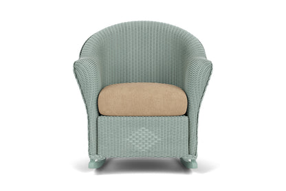 Lloyd Flanders Reflections Porch Rocker in Sea Glass with Hayden Sand fabric