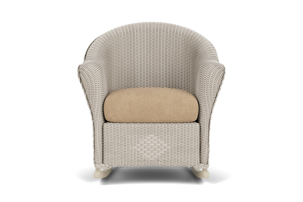 Lloyd Flanders Reflections Porch Rocker in Linen with Hayden Sand fabric
